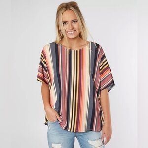 Buckle Willow and root two way top Striped Multicolor Women's Top